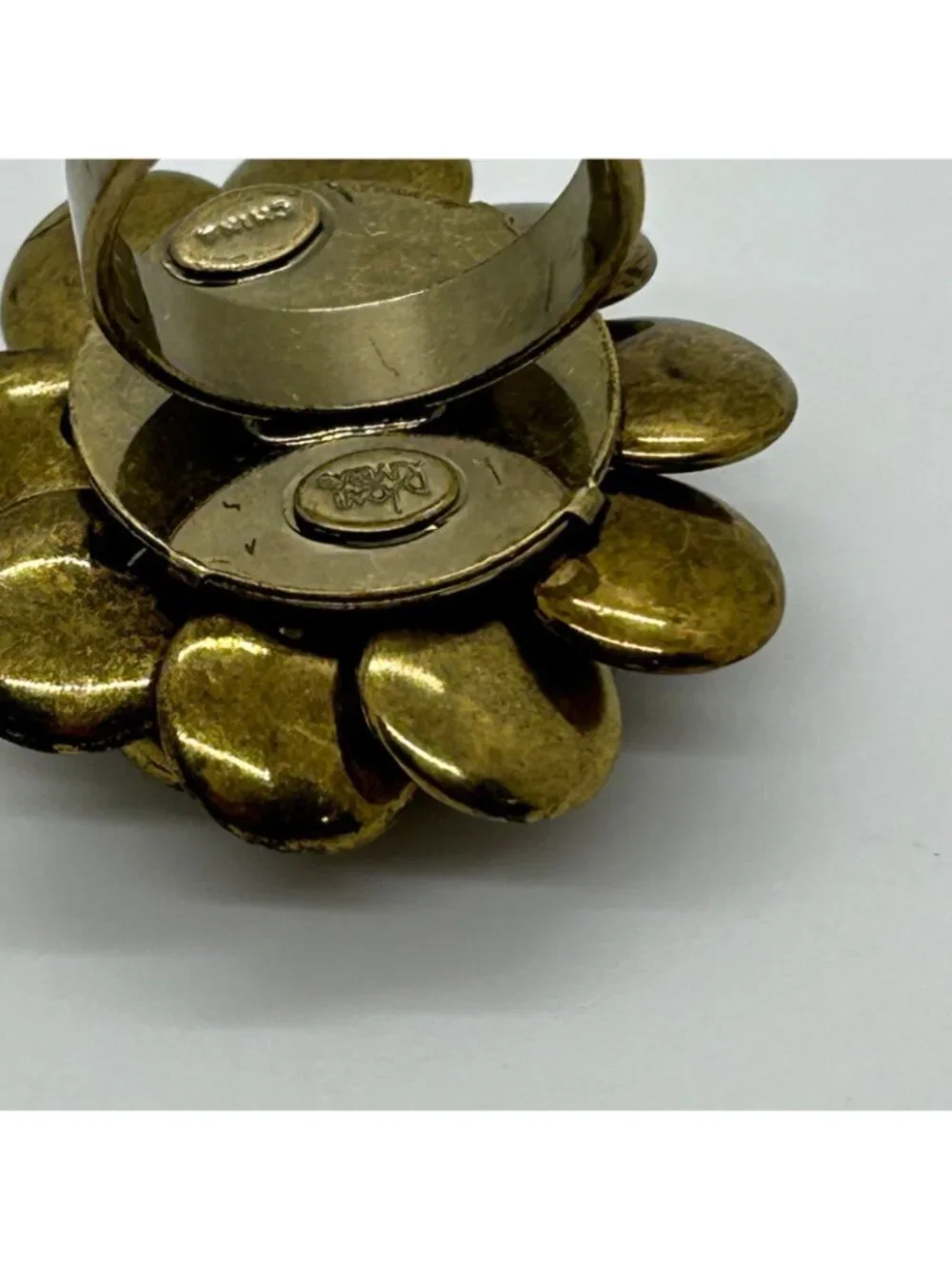 Joan Rivers Gold Tone Flower Ring With Crystal Center Statement Accessory